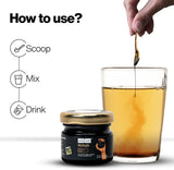 Kapiva Shilajit Resin 150g showing nutritional information