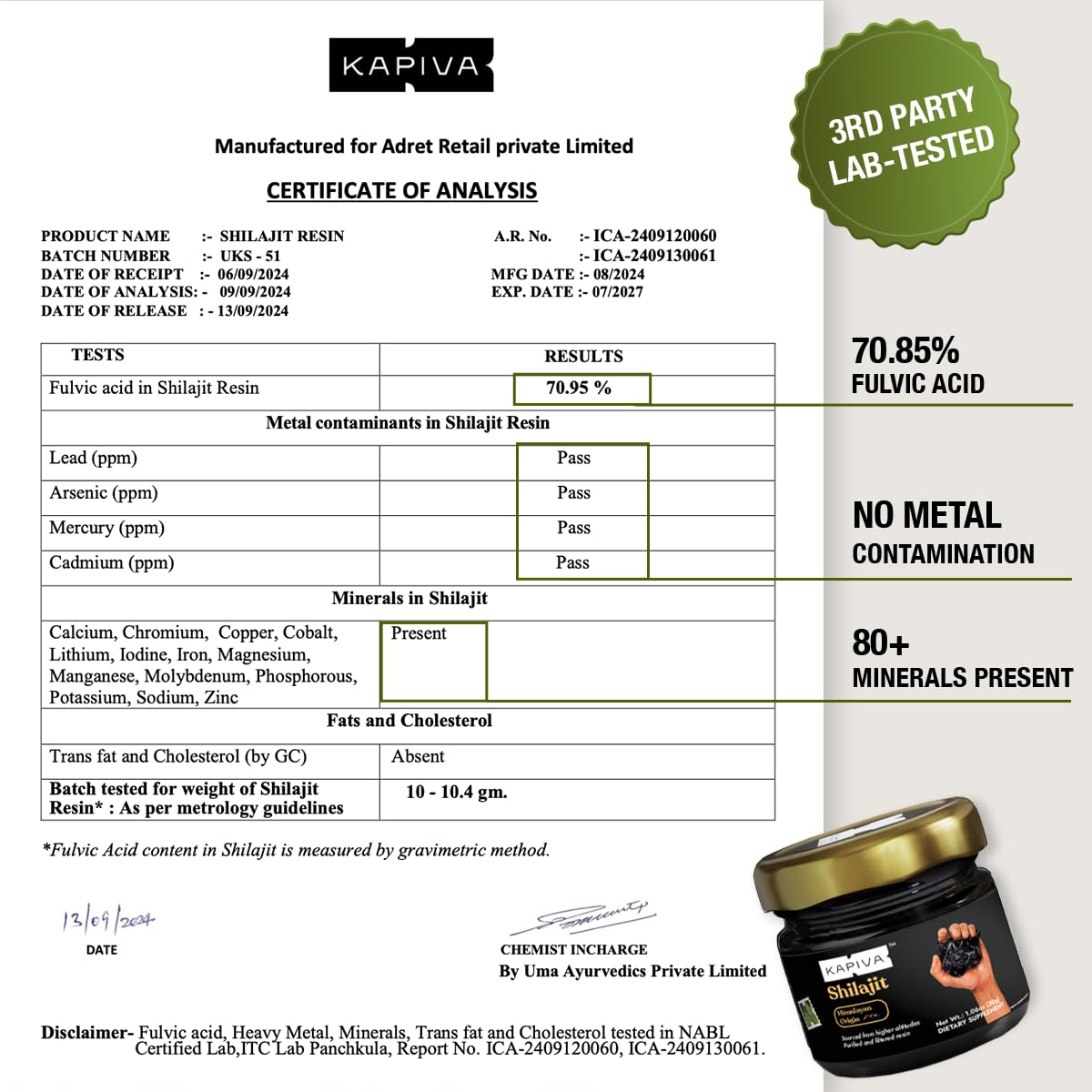 Kapiva Shilajit Resin 150g with spoon for dosage