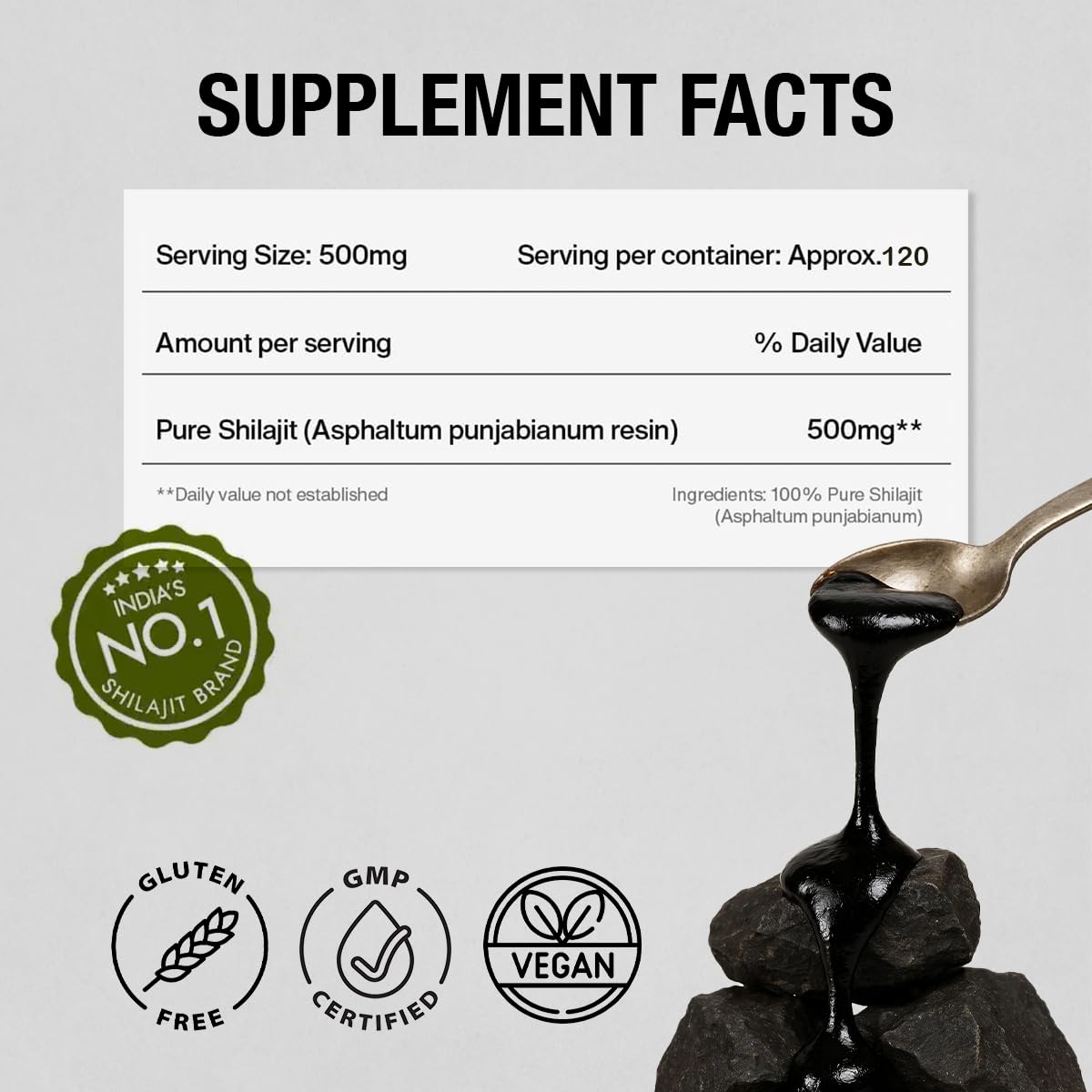 Kapiva Shilajit Resin 150g with warm water for mixing