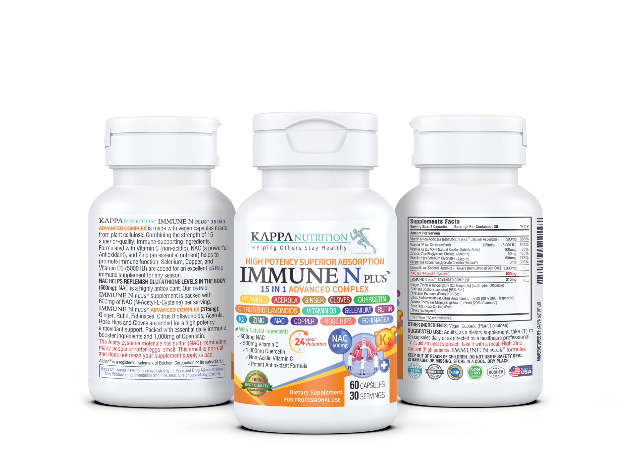 KAPPA NUTRITION daily wellness N Plus 15 in 1 Advanced Complex capsule side view