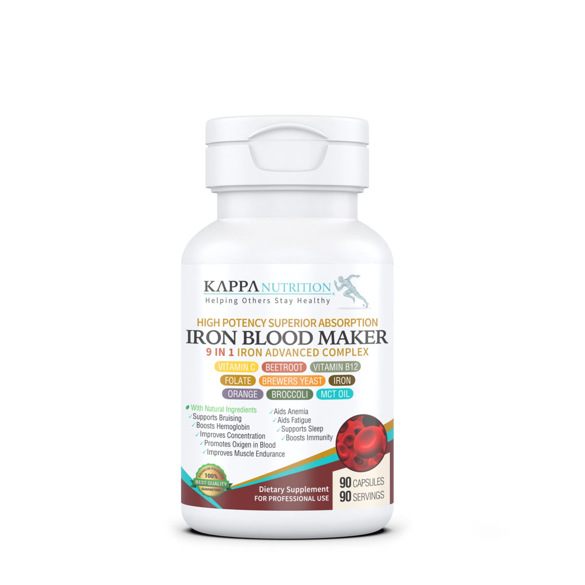 KAPPA NUTRITION Iron Blood Maker 9 in 1 Advanced Complex Capsules front view