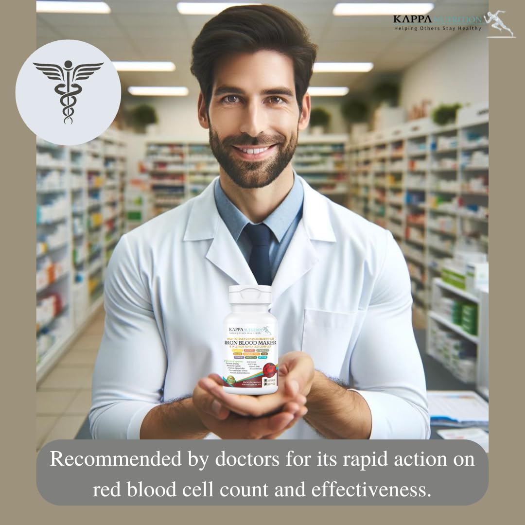 KAPPA NUTRITION Iron Blood Maker 9 in 1 Advanced Complex Capsules packaging