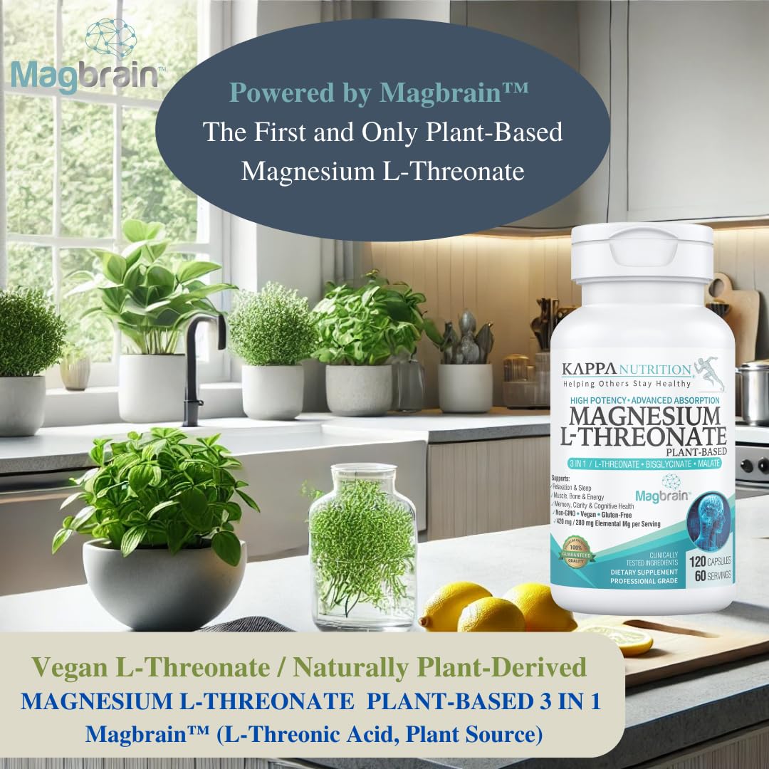 KAPPA NUTRITION Magnesium L-Threonate 420mg capsules in a natural setting