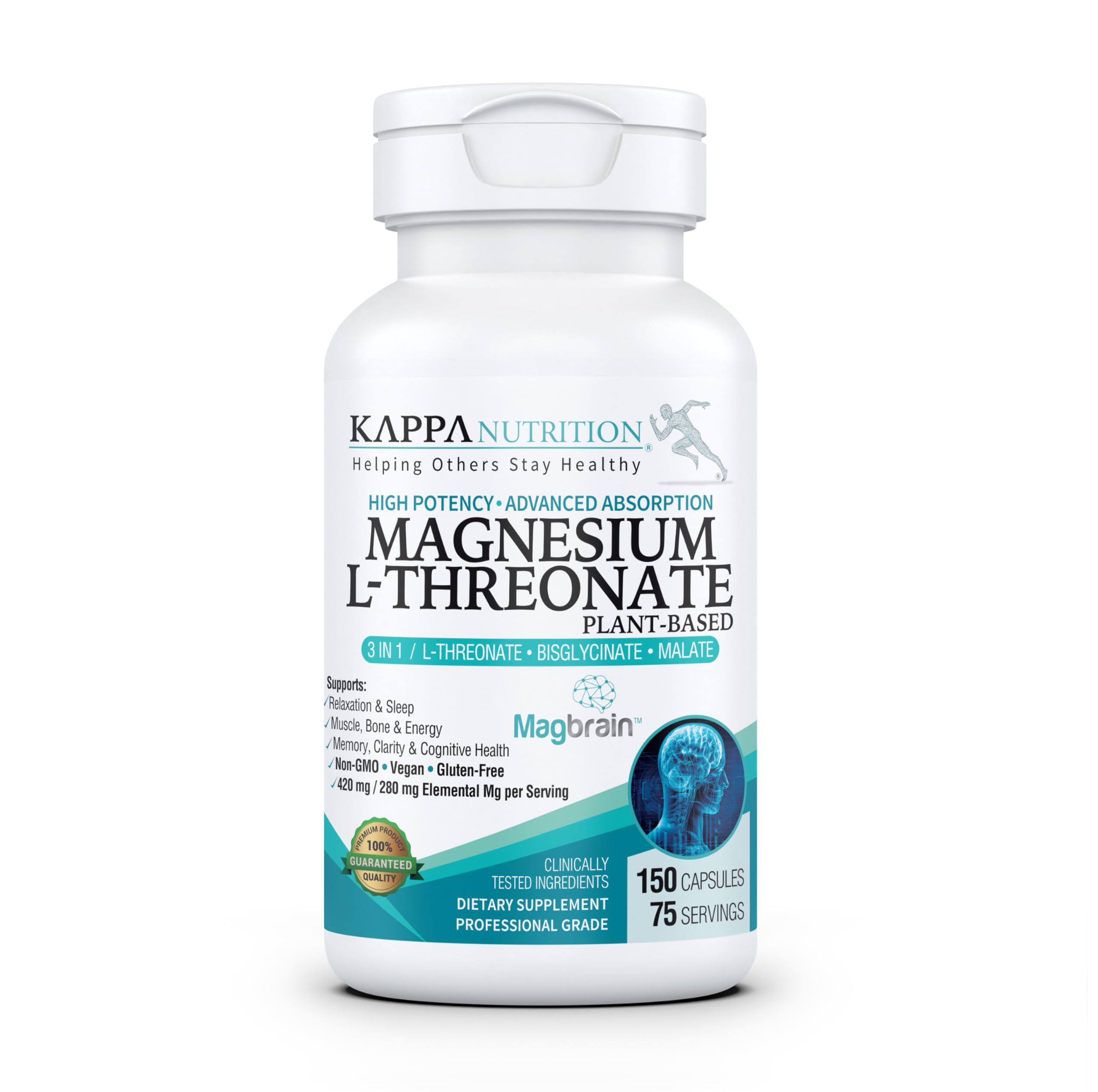 KAPPA NUTRITION Magnesium L-Threonate 90 capsules front view