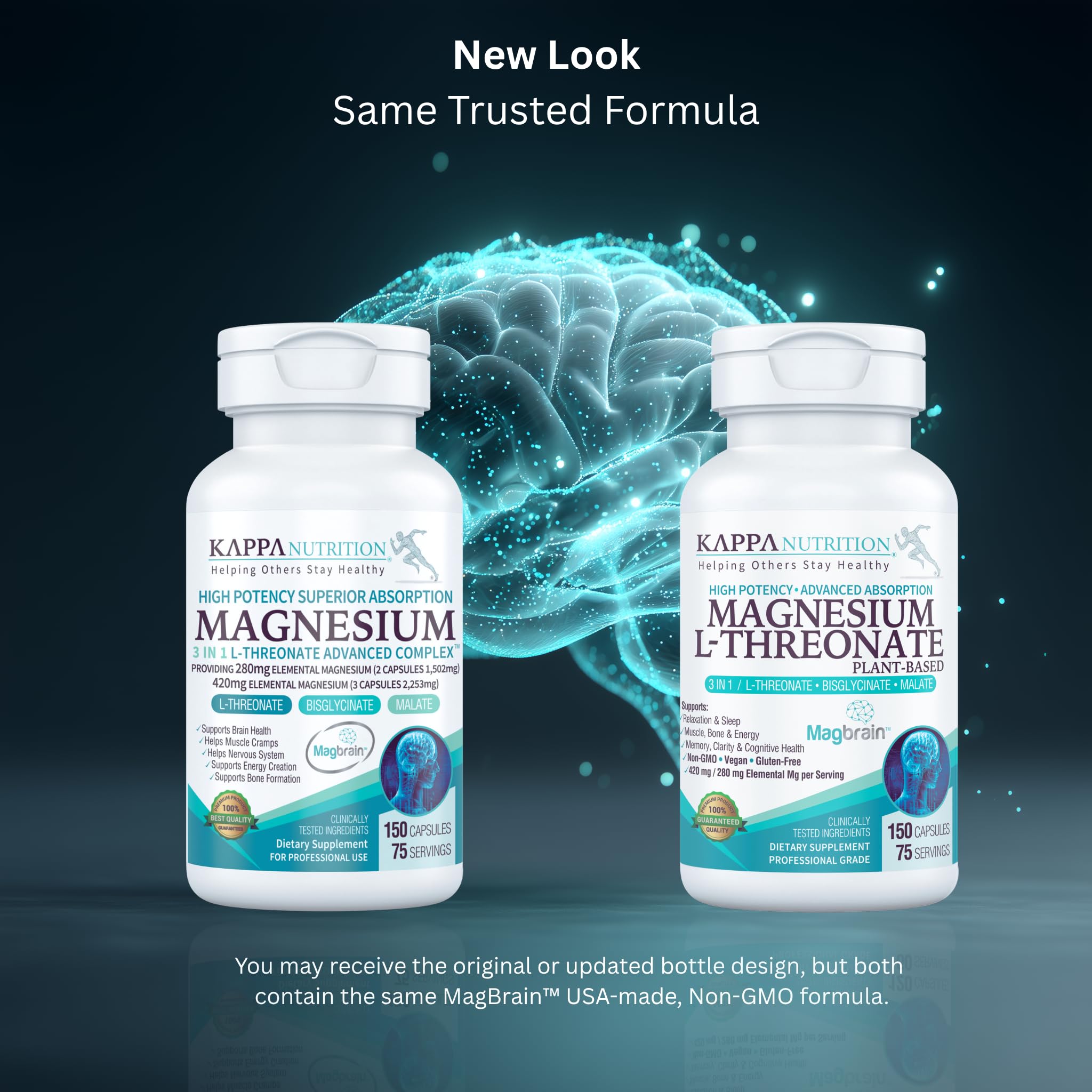 KAPPA NUTRITION Magnesium L-Threonate bottle side view