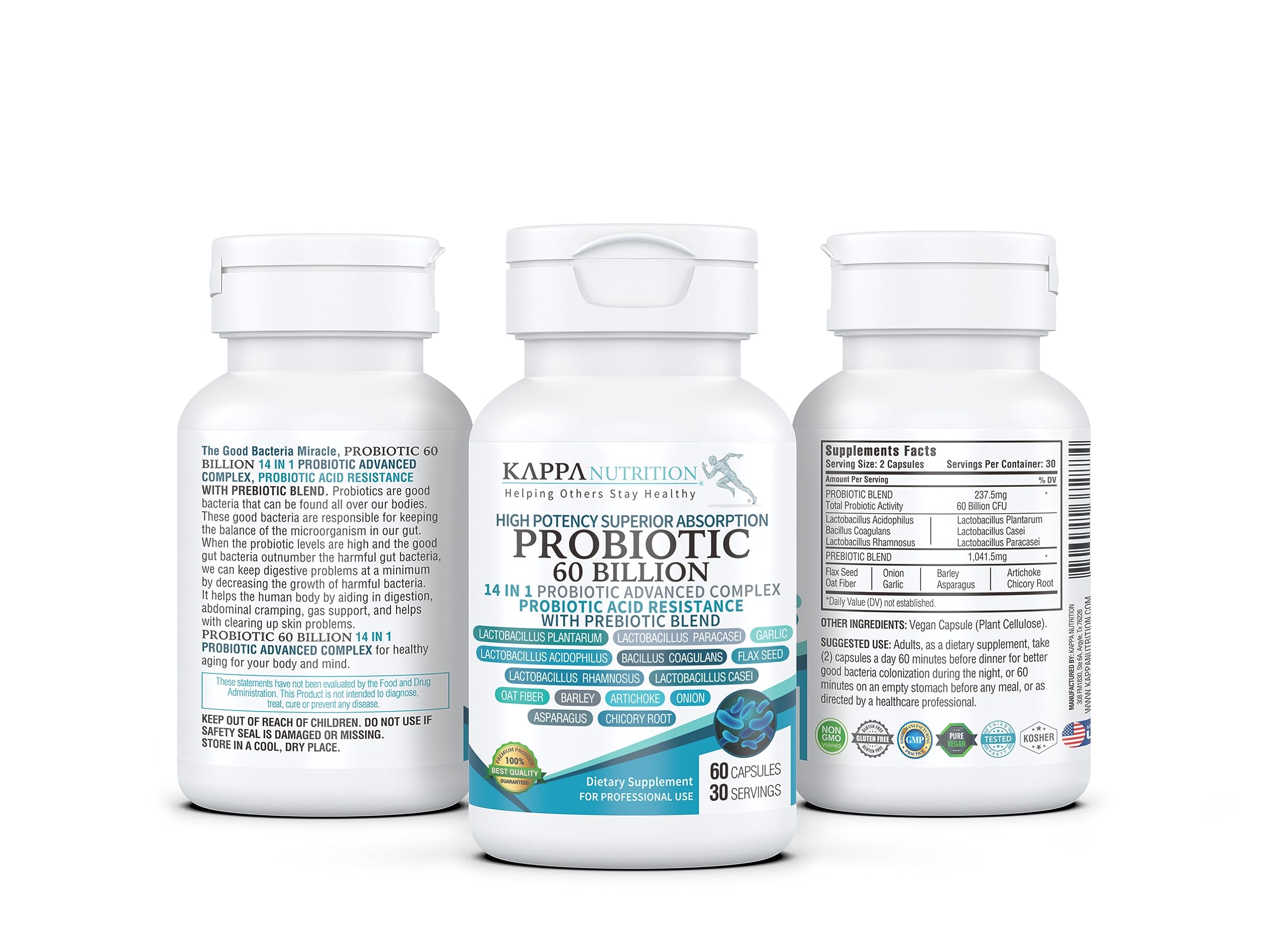 KAPPA NUTRITION Probiotic 60 Billion CFU capsules in hand