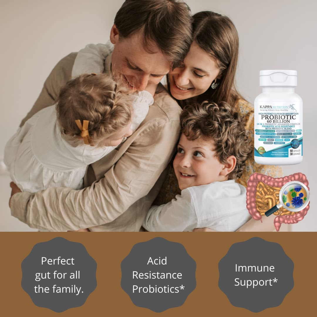 KAPPA NUTRITION Probiotic 60 Billion CFU side view of bottle