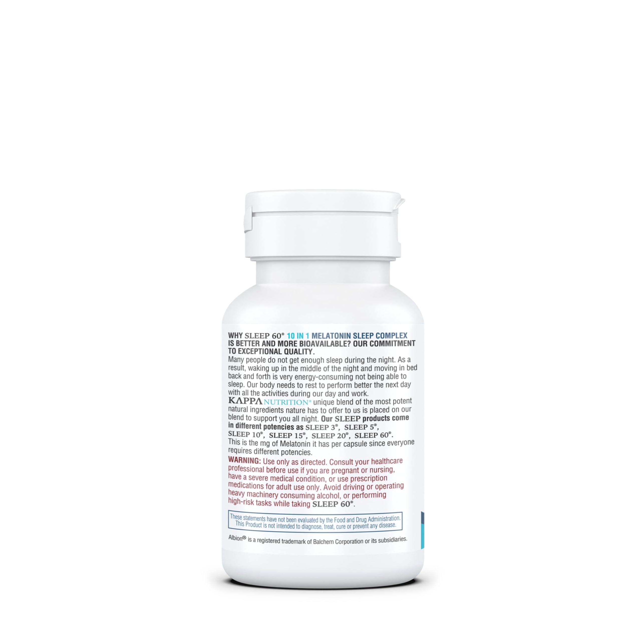 KAPPA NUTRITION Sleep 60 capsules open bottle
