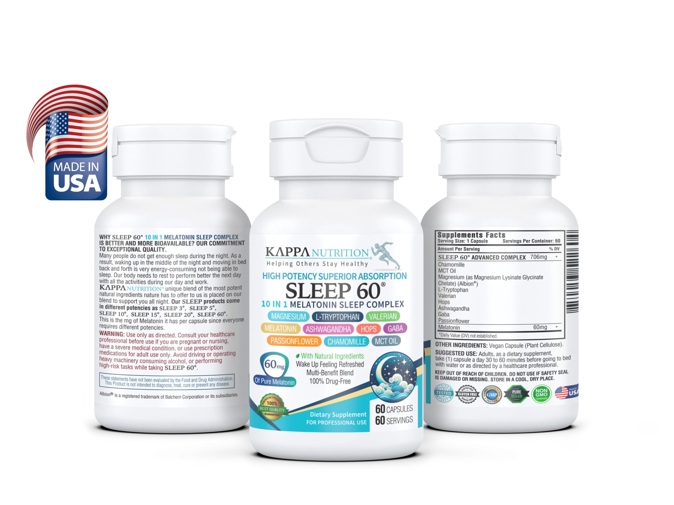 KAPPA NUTRITION Sleep 60 capsules side view