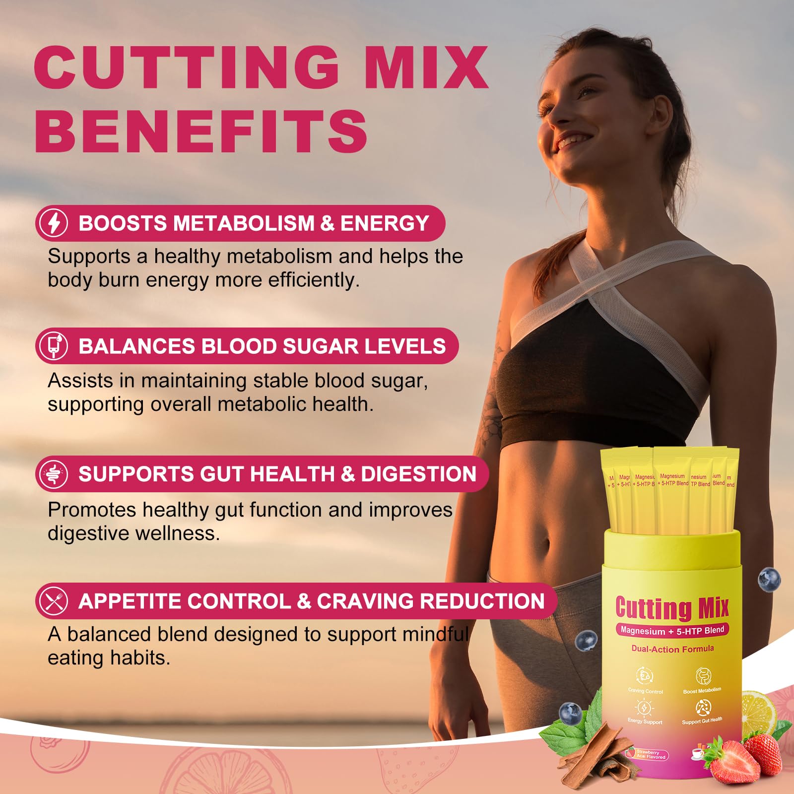 KARLEKLUMI 5-HTP Supplement Strawberry Açaí flavour drink mix