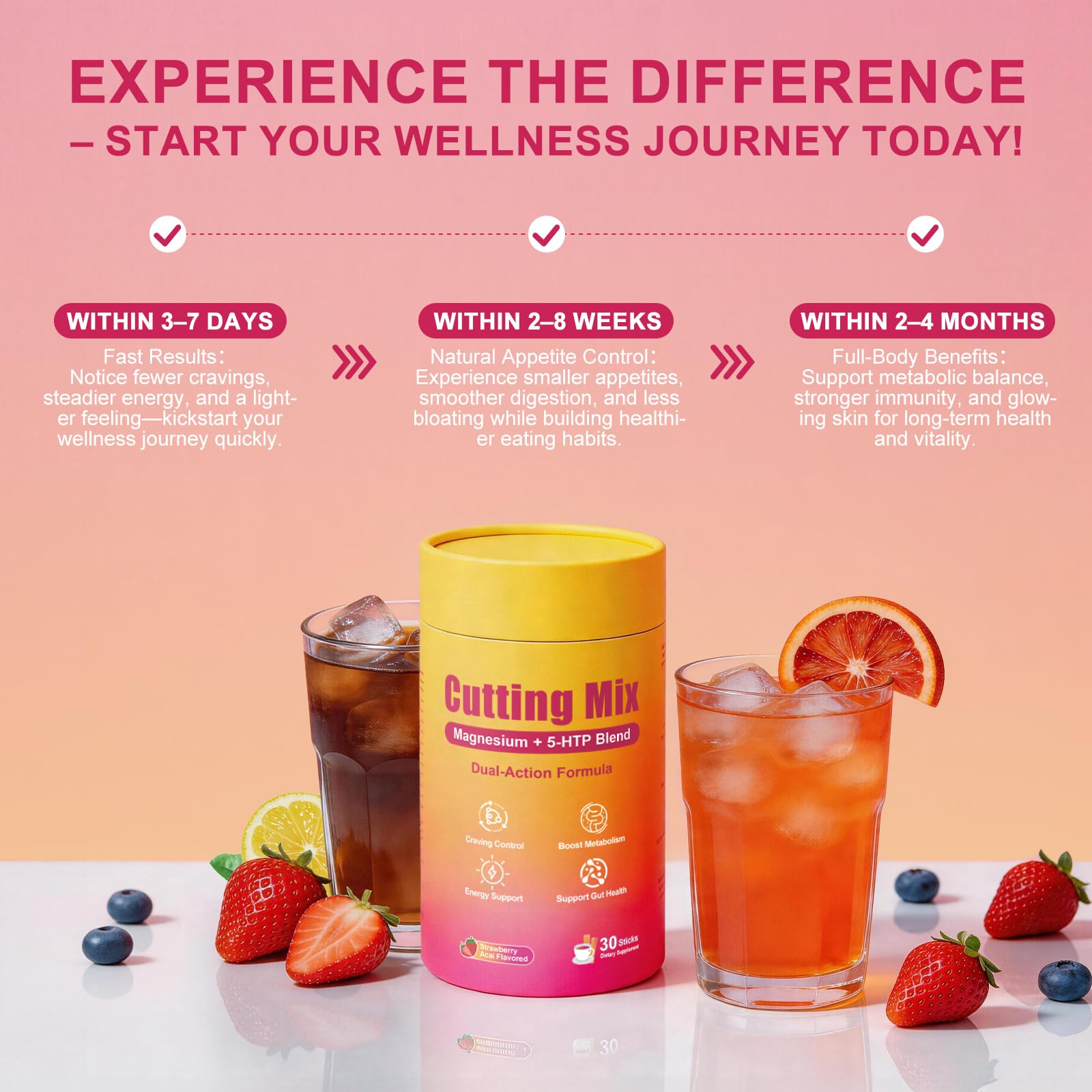 KARLEKLUMI 5-HTP Supplement Strawberry Açaí flavour drink preparation
