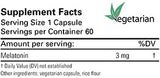 Karuna Melatonin 3mg capsule bottle with label