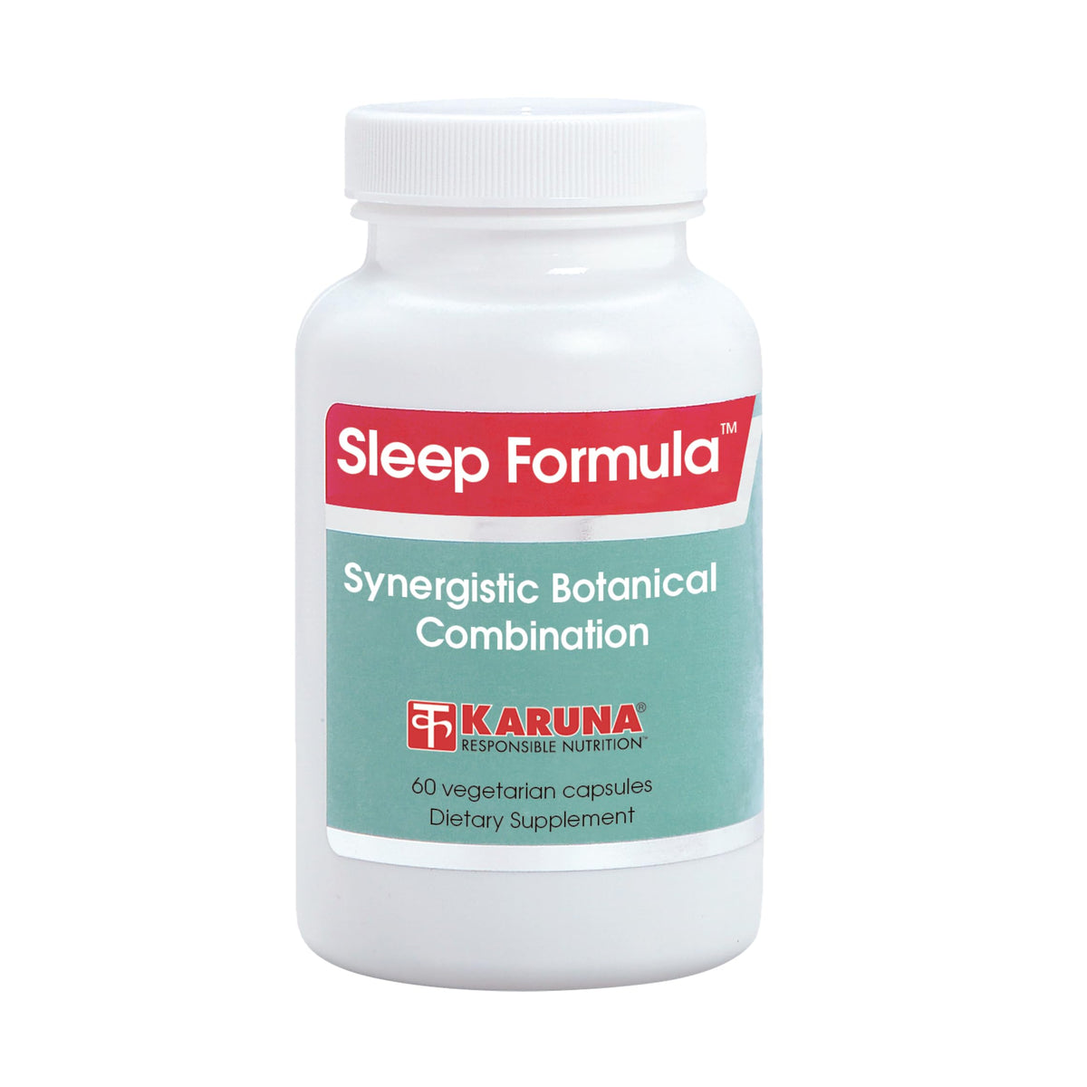 Karuna Sleep Formula 60 Vegetarian Capsules front view with packaging