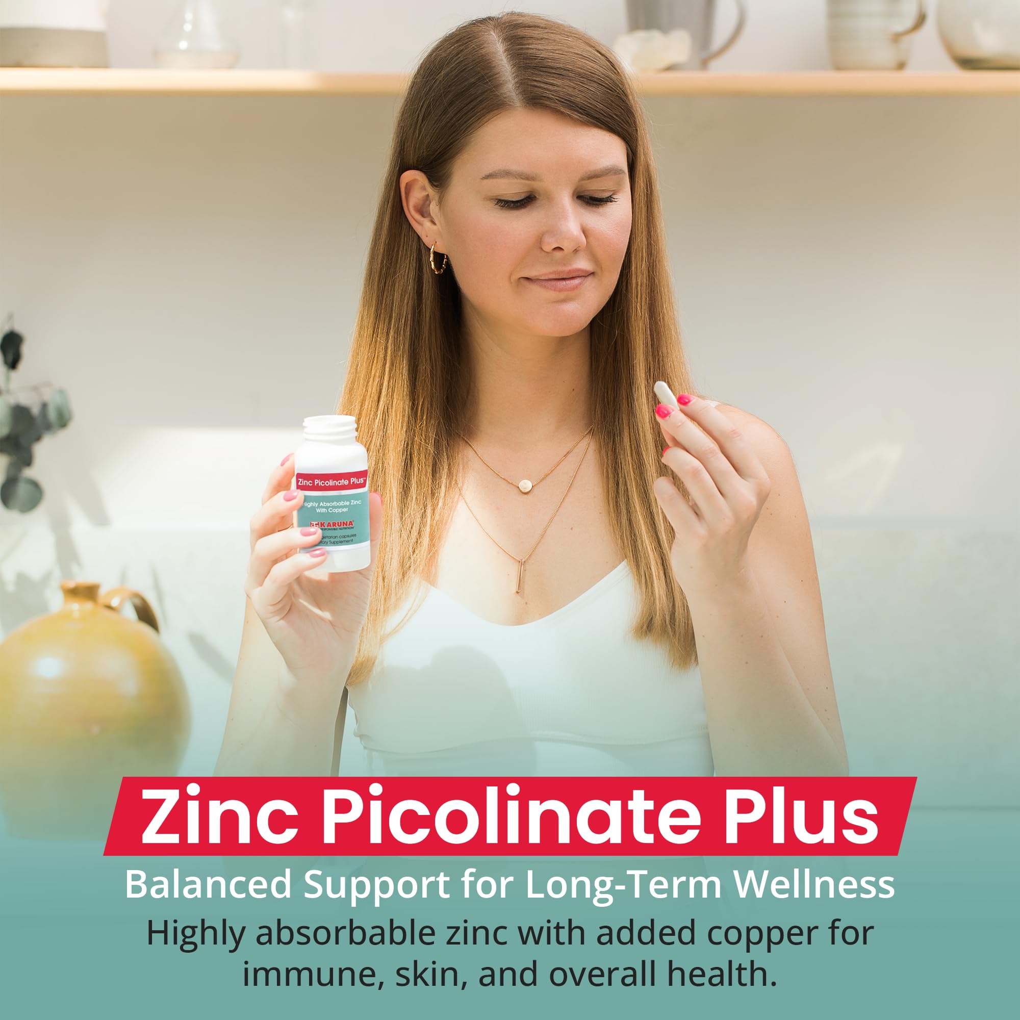 Karuna Zinc Picolinate Capsules 25mg bottle with label