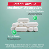 Karuna Zinc Picolinate Capsules 25mg on a wooden table