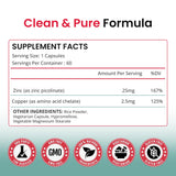 Karuna Zinc Picolinate Capsules 25mg with copper ingredient