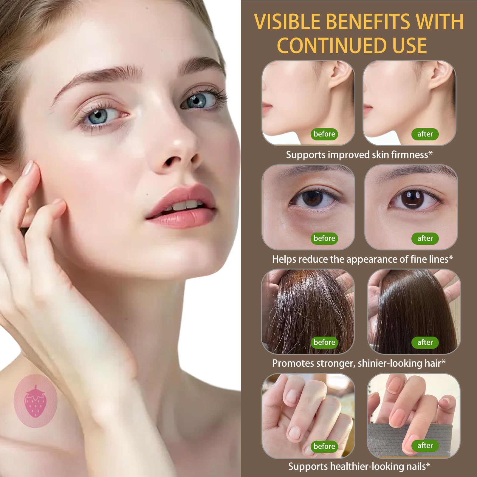 Kasearrse Collagen Beauty Patches back view with ingredients list