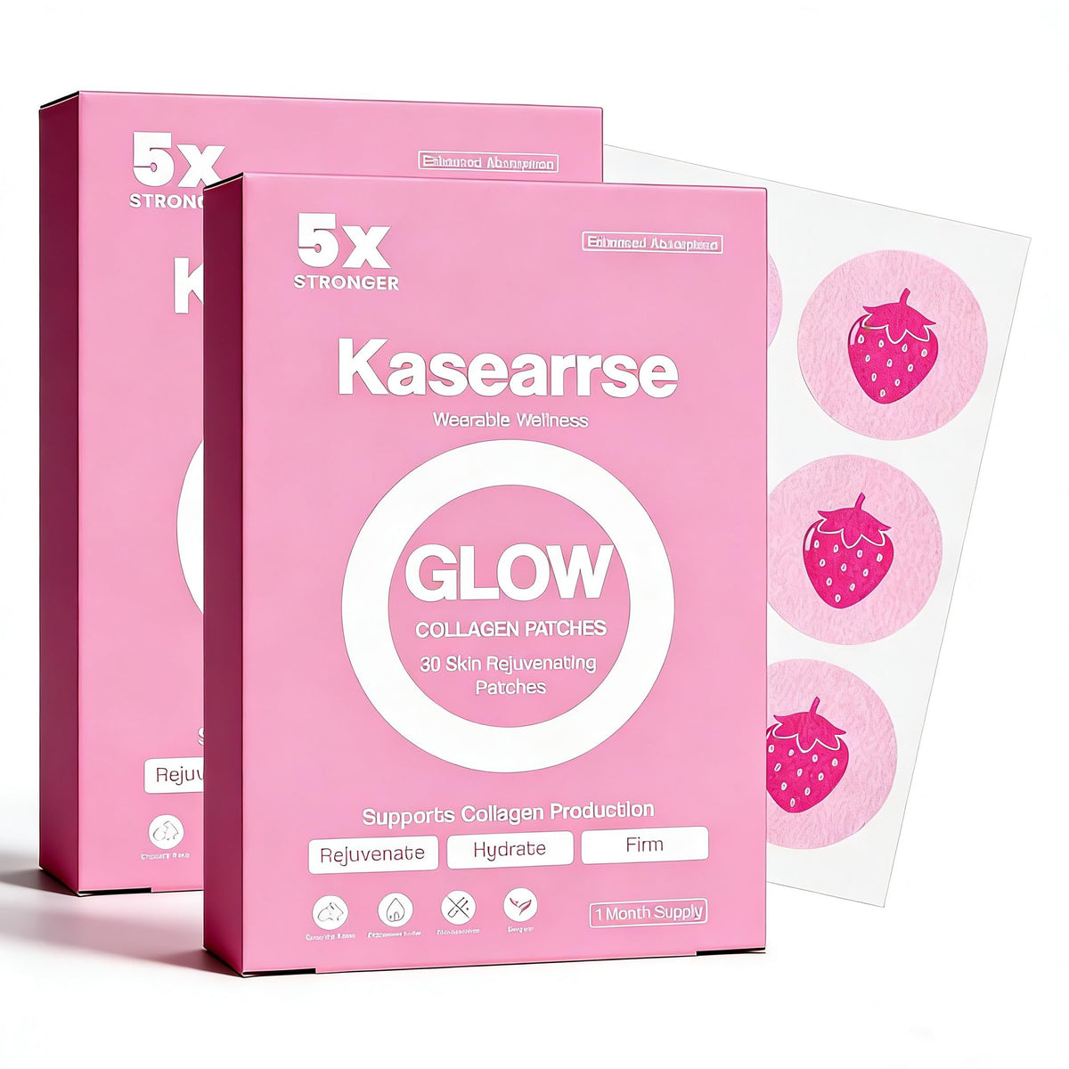 Kasearrse Collagen Beauty Patches front view with packaging
