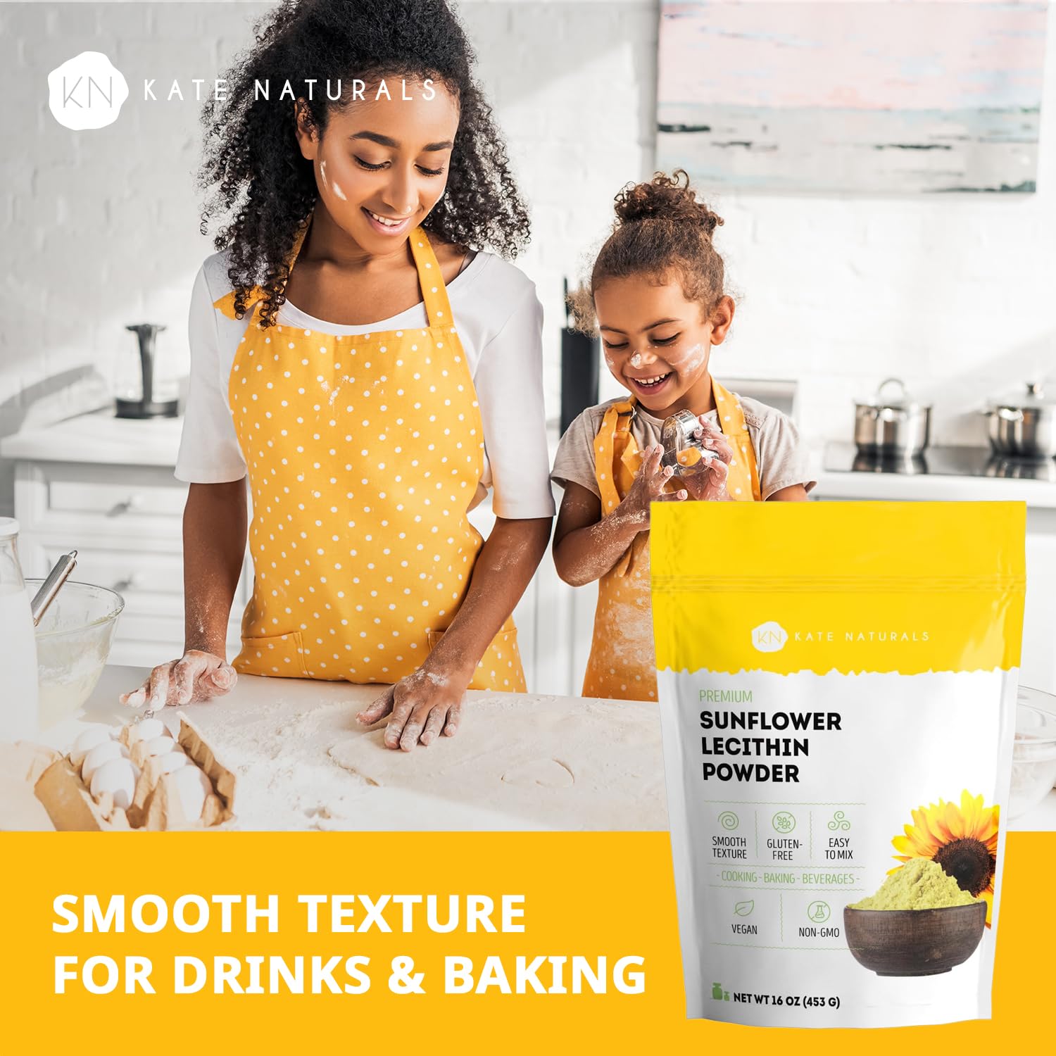 Kate Naturals Sunflower Lecithin Powder with baking ingredients