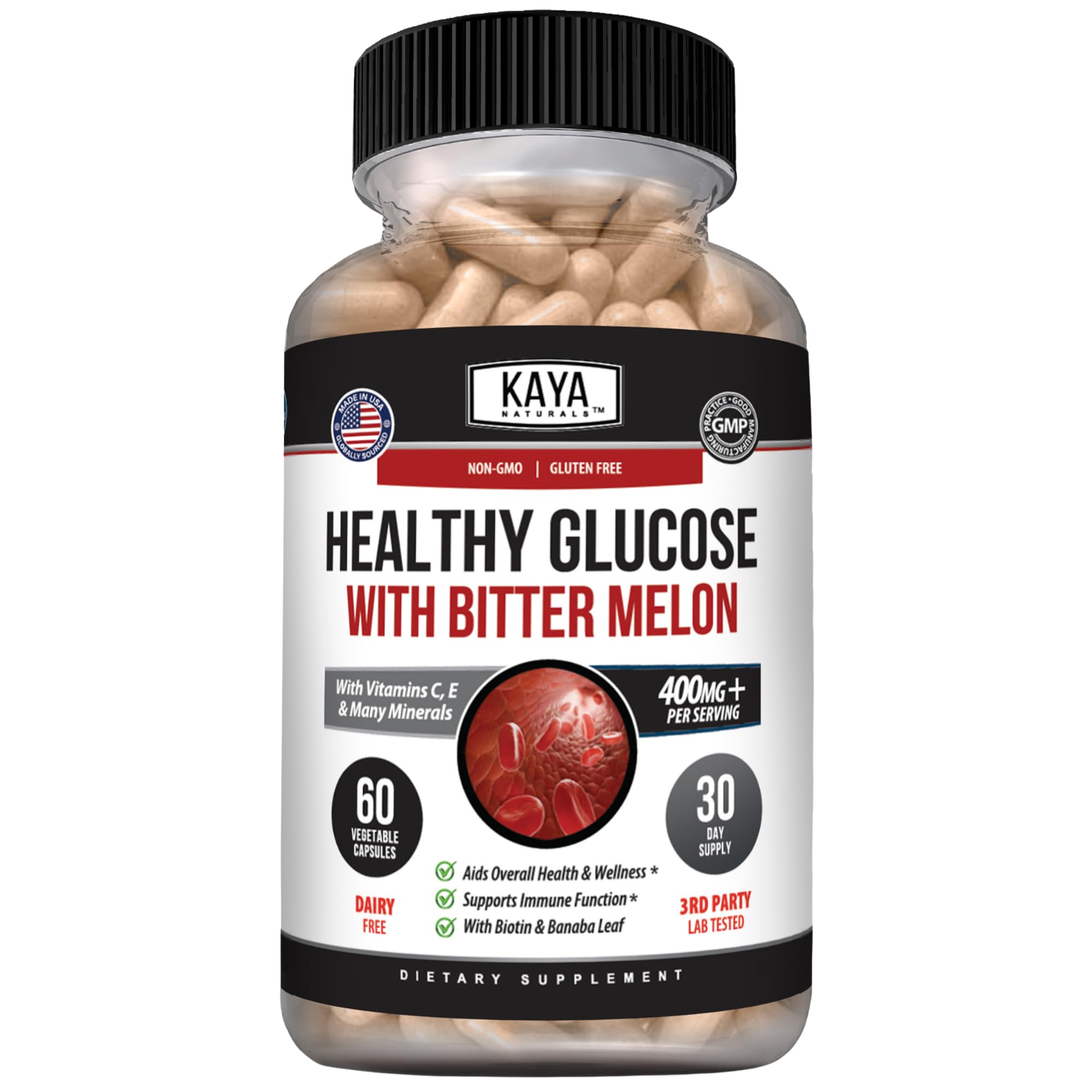 Kaya Naturals Alpha Lipoic Acid Supplement front view