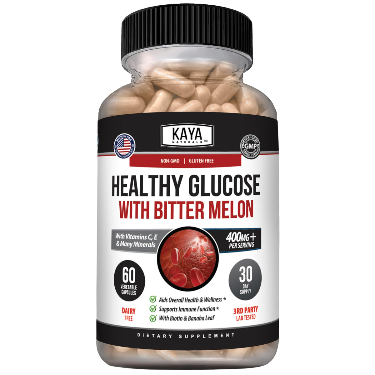 Kaya Naturals Alpha Lipoic Acid Supplement front view