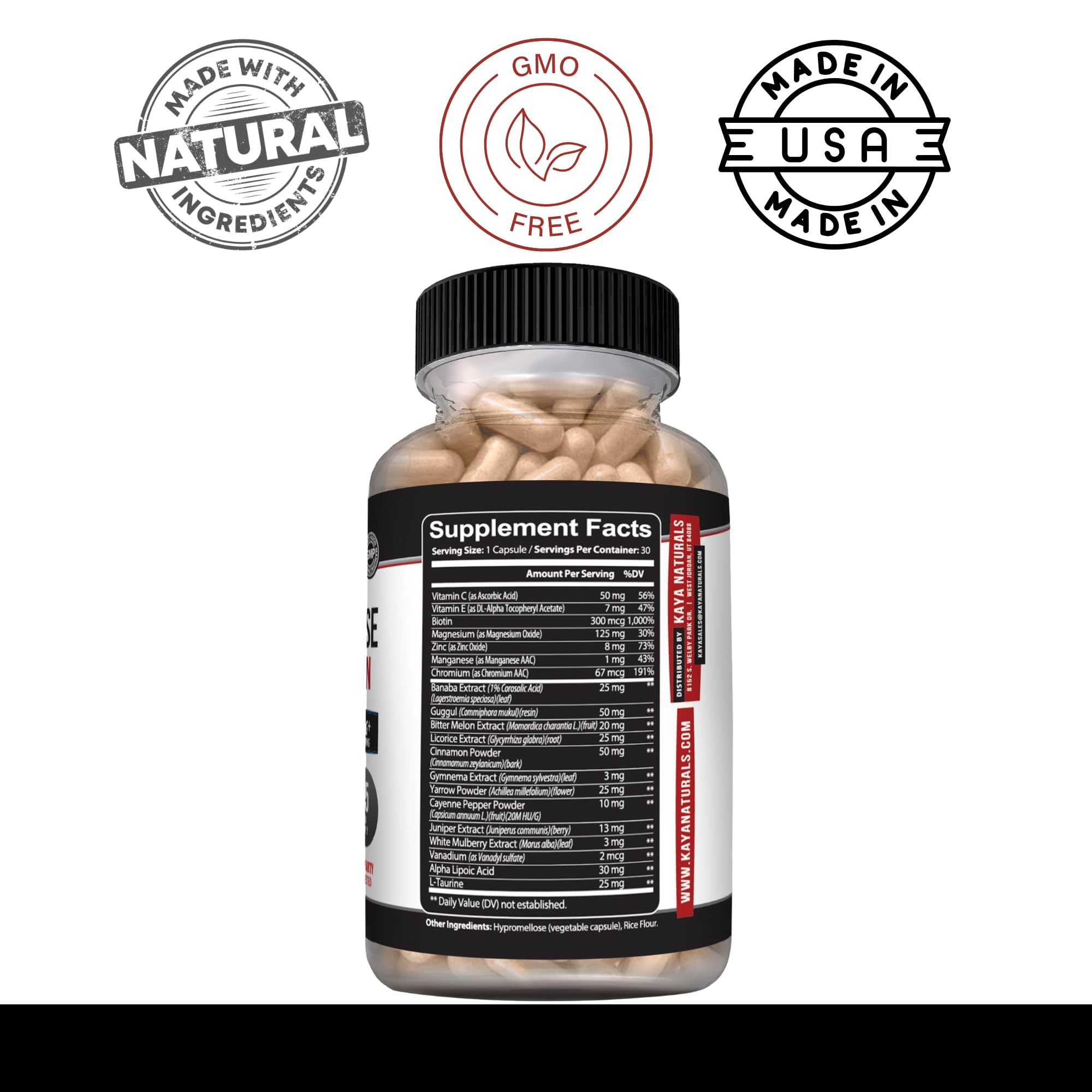 Kaya Naturals Blended Vitamin & Mineral Supplement 85g side view