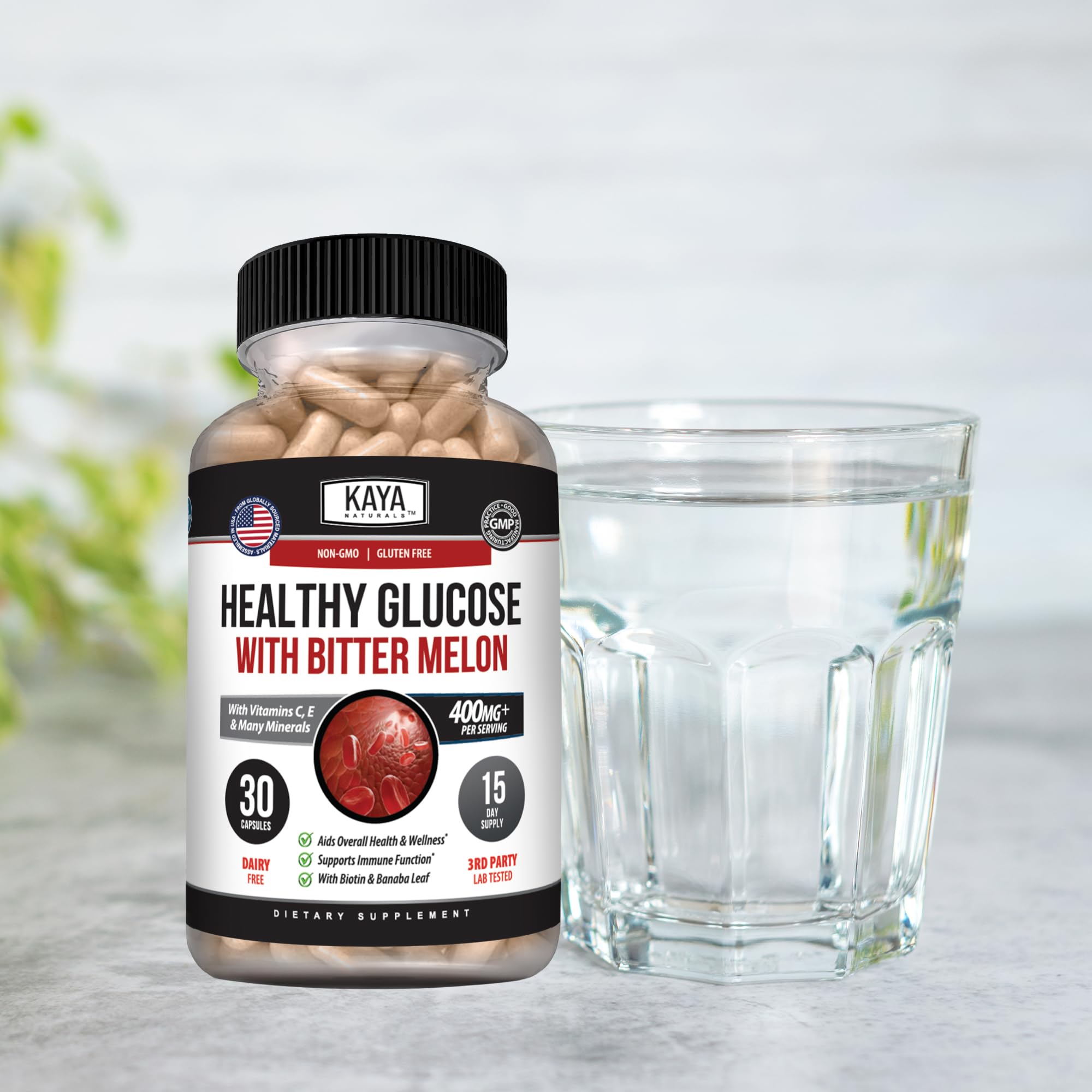 Kaya Naturals Blended Vitamin & Mineral Supplement 85g with a measuring spoon