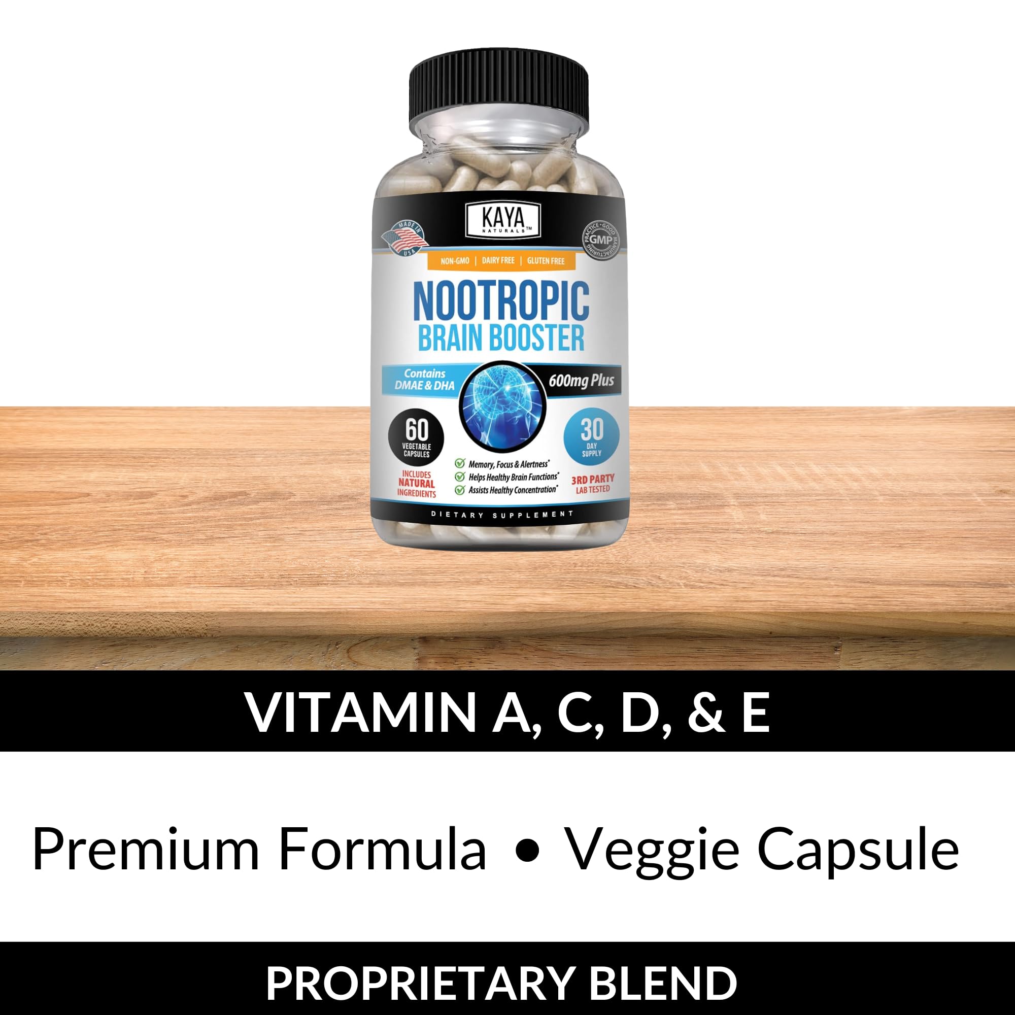 Kaya Naturals Blended Vitamin & Mineral Supplement close-up of label