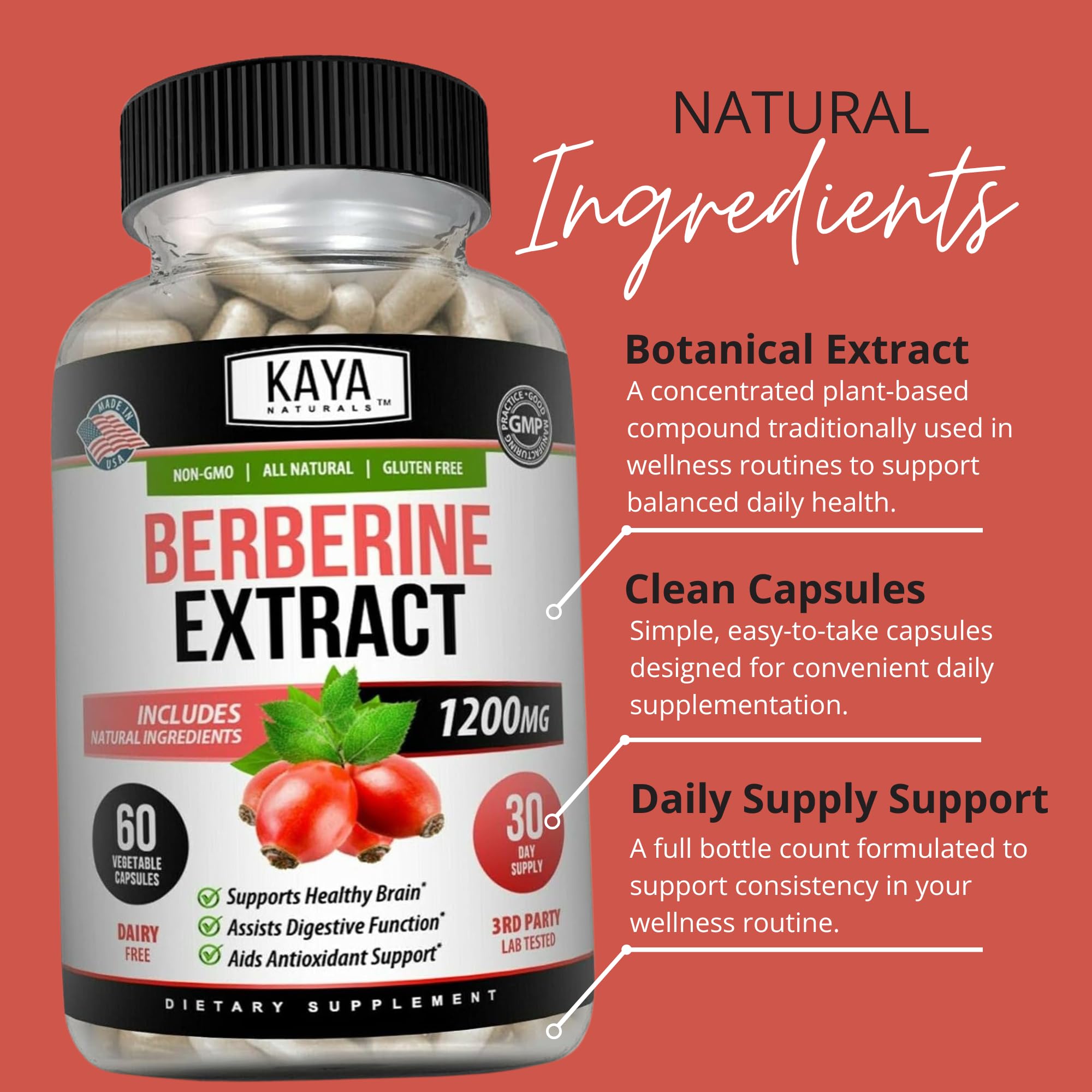 Kaya Naturals Blended Vitamin & Mineral Supplement on a wooden table
