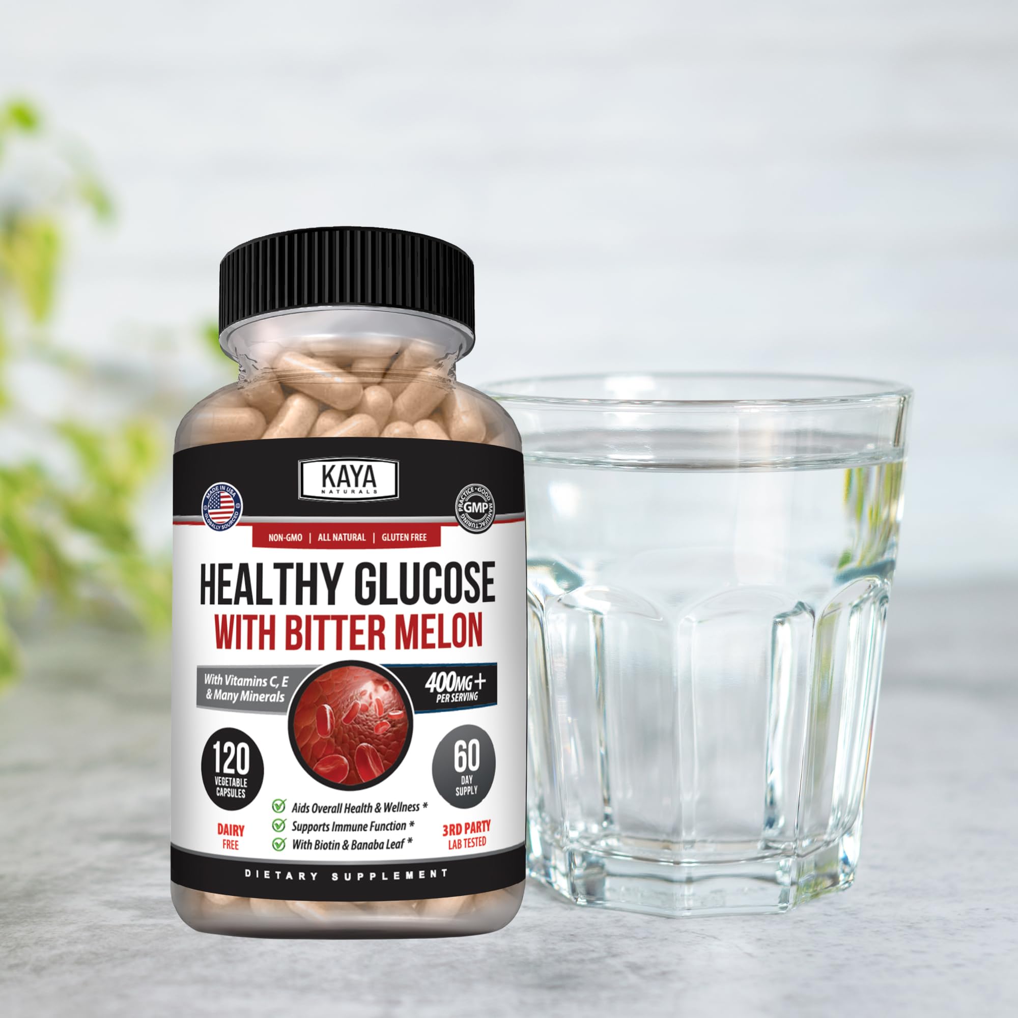 Kaya Naturals Blended Vitamin & Mineral Supplement with healthy foods