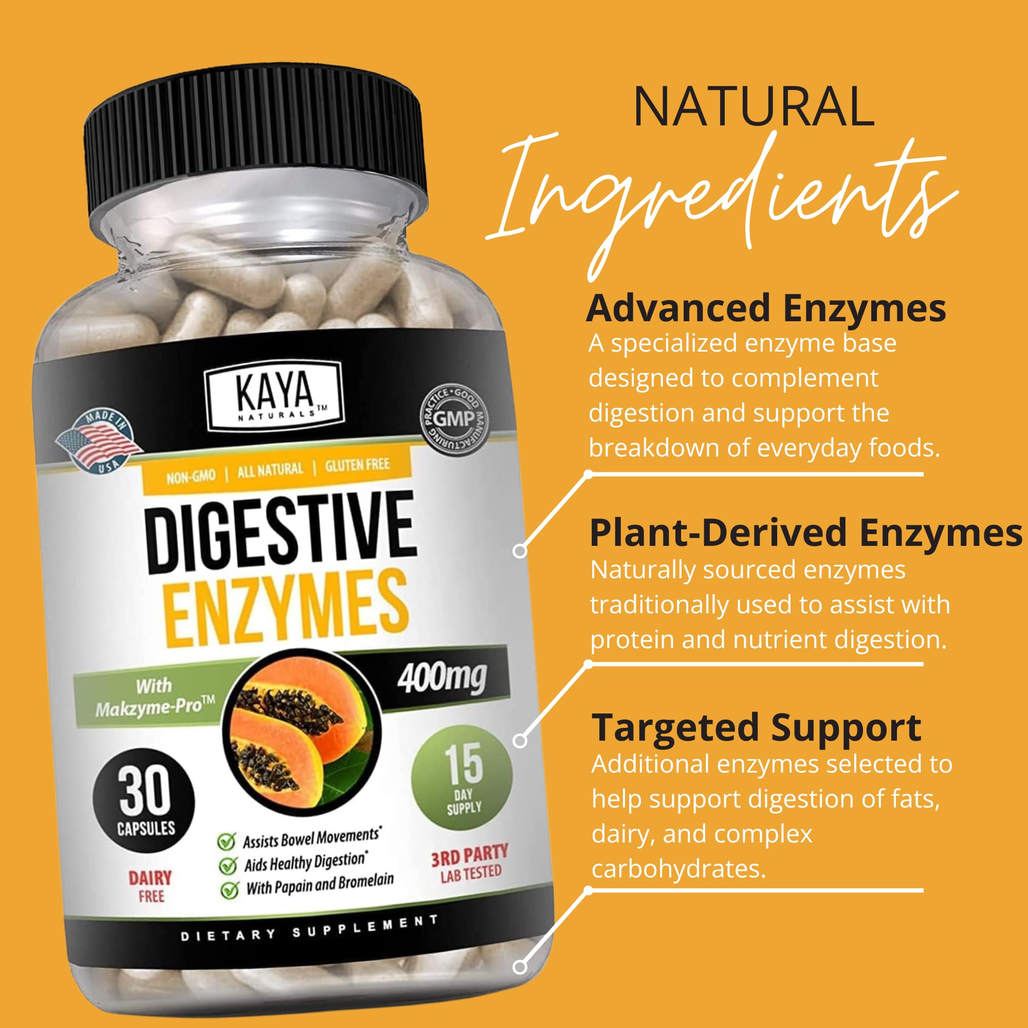 Kaya Naturals daily Enzymes 41g packaging details