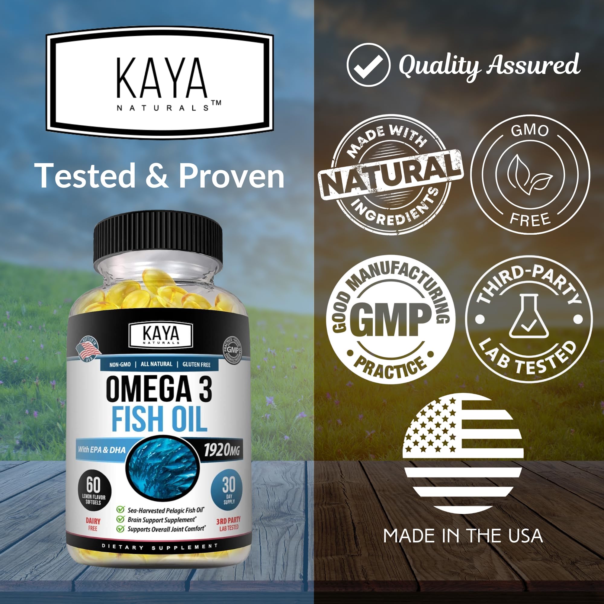Kaya Naturals Fish Oil Supplement 118g ingredients list