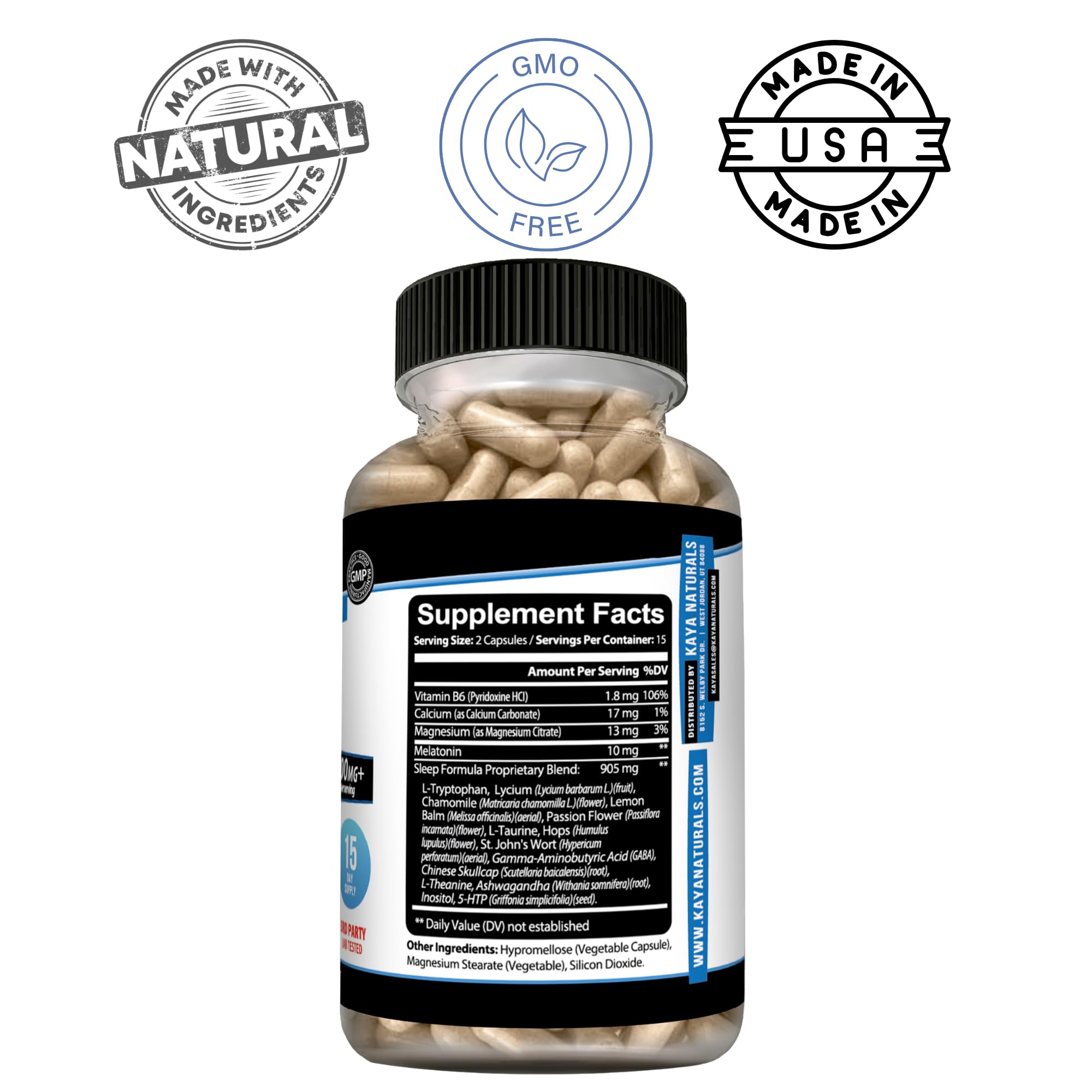 Kaya Naturals Formula 30 Count ingredients list