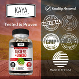 Kaya Naturals Ginkgo Biloba Capsules bottle top view