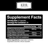 Kaya Naturals Ginkgo Biloba Capsules side view