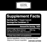 Kaya Naturals Green Coffee Bean Extract 51g capsule bottle side view