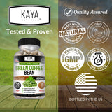 Kaya Naturals Green Coffee Bean Extract capsule bottle with a measuring spoon