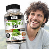Kaya Naturals Green Coffee Bean Extract capsules in a hand