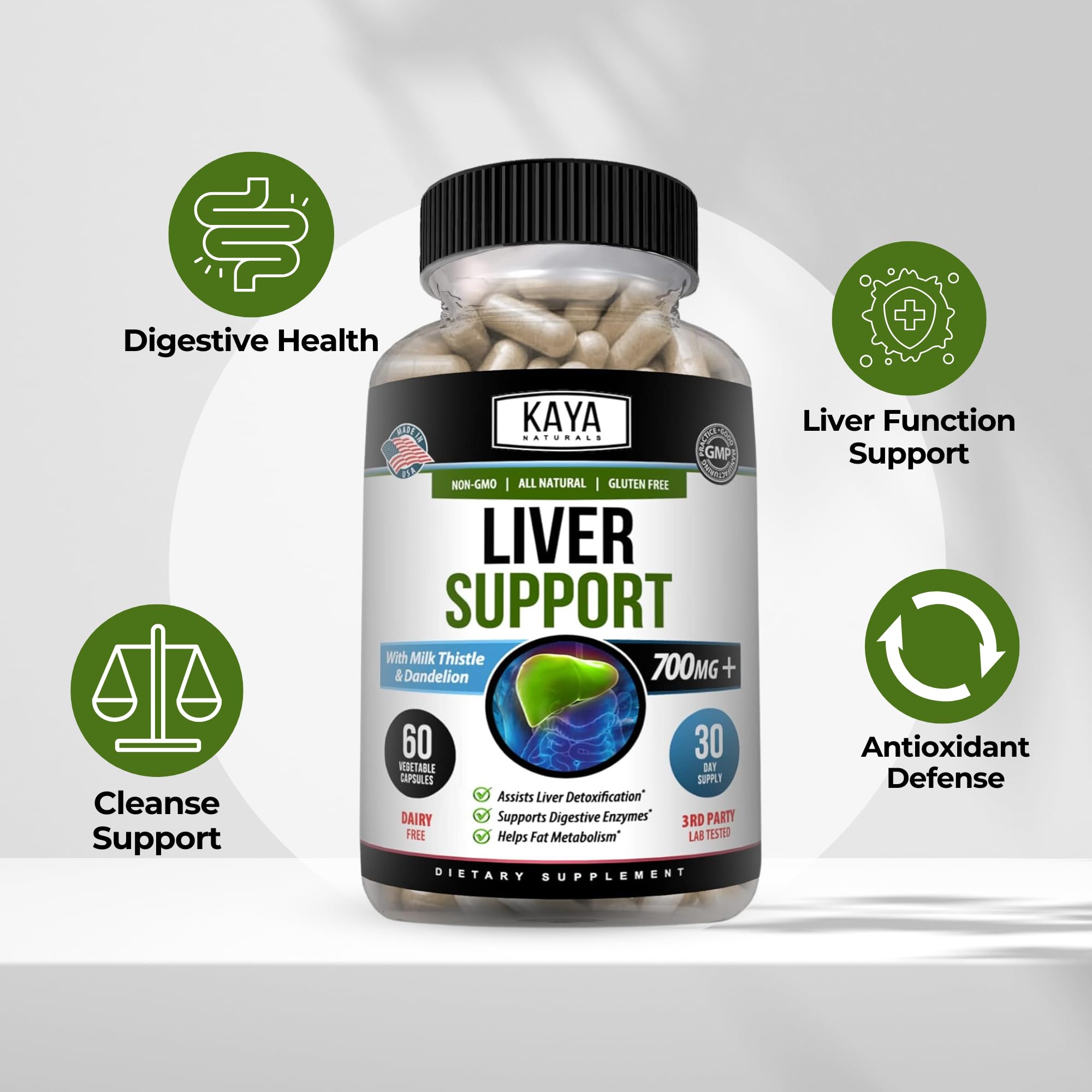 Kaya Naturals Liver Support Supplement 60 Capsules ingredients list