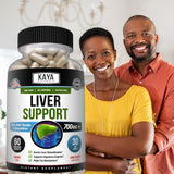 Kaya Naturals Liver Support Supplement 60 Capsules with a glass of water
