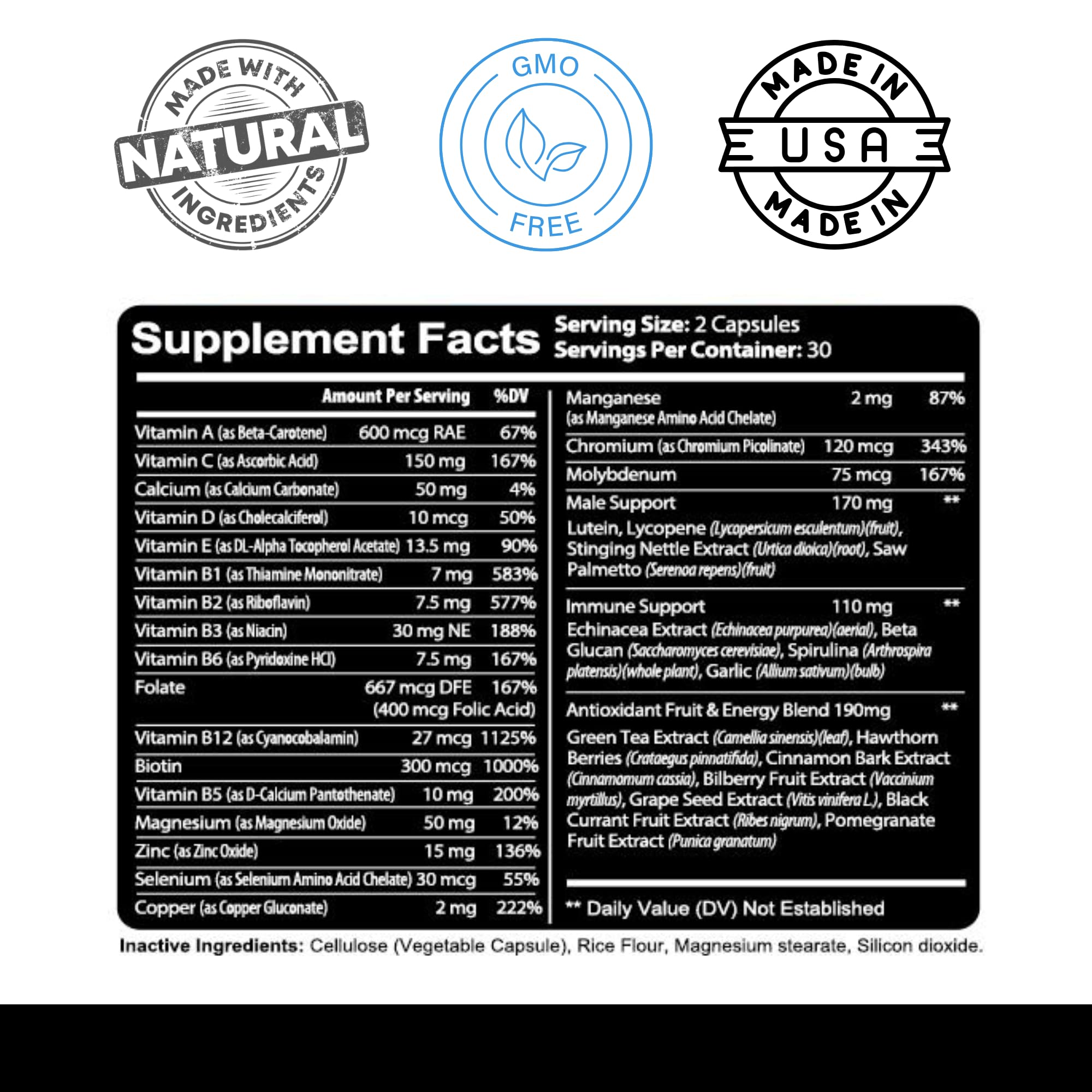 Kaya Naturals Men's Multivitamin capsules on a table