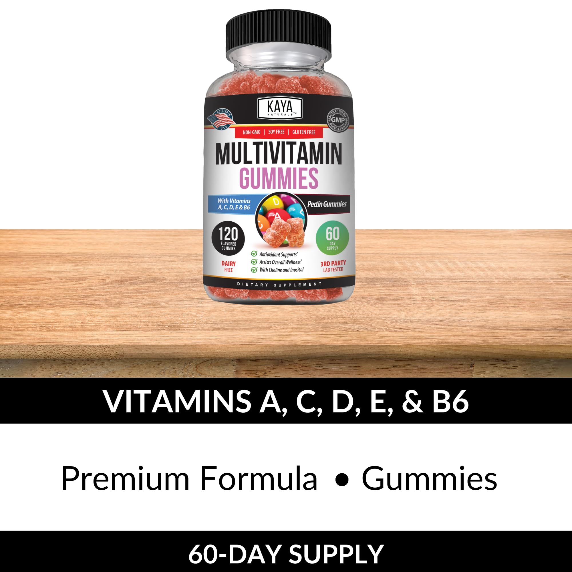Kaya Naturals Multivitamin Gummies 272g gummies in a bowl