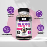 Kaya Naturals Myo-Inositol + D-Chiro Inositol Capsules back view with ingredient list