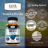 Kaya Naturals Omega 3 Fish Oil Supplement 1920mg capsule close-up