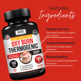 Kaya Naturals Oxy Burn Capsules top view with label details