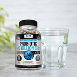 Kaya Naturals Probiotic Supplement 40 Billion CFU capsules with a measuring spoon