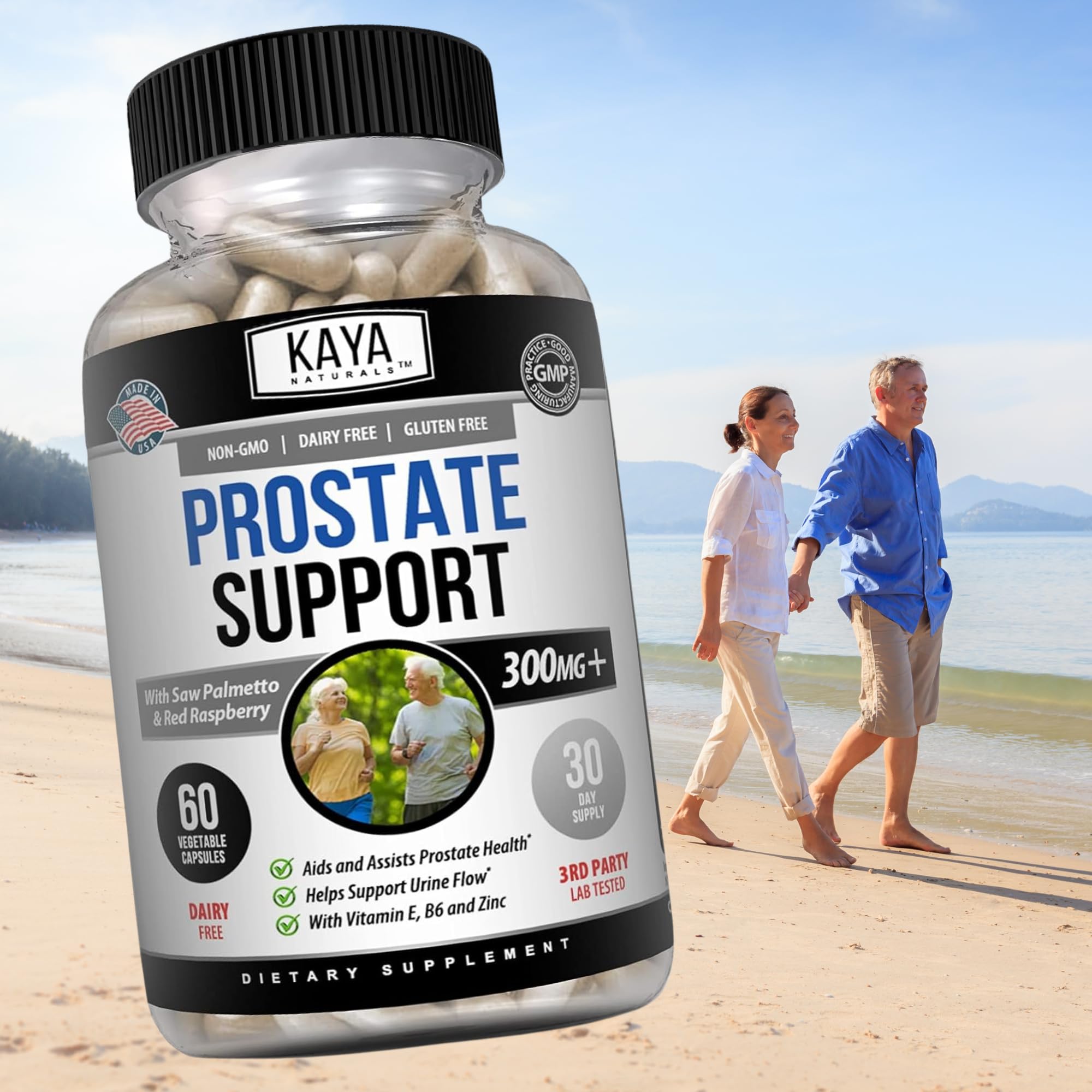 Kaya Naturals Saw Palmetto Capsules in a natural setting
