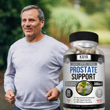 Kaya Naturals Saw Palmetto Capsules with a glass of water