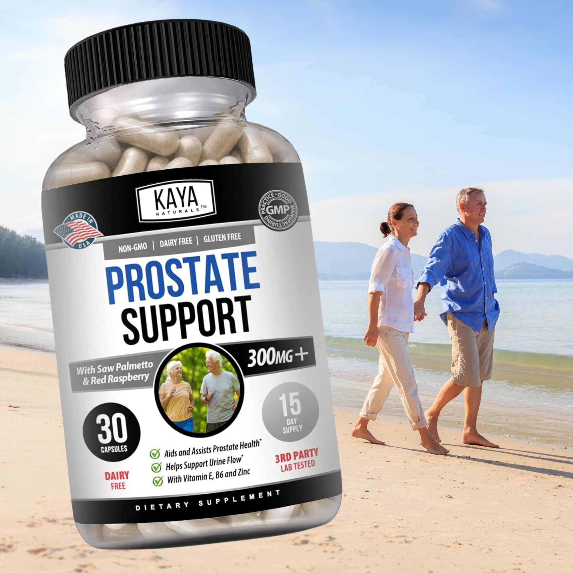 Kaya Naturals Saw Palmetto Supplement 41g with other herbal supplements