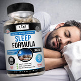 Kaya Naturals Sleep Formula 59g next to a notebook and pen